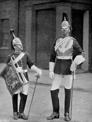 ロイヤルホースガードの騎兵とトランペッター、1896年。