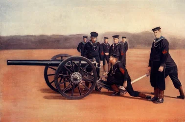 「海軍野砲の目撃」、1900年。