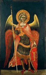 グァリエント（1338-1367または1370年活動）の天使 パネルにテンペラ 1354年頃