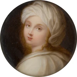 Beatrice Cenci（1577-1599）の肖像、1587-99年頃（象牙に油彩）
