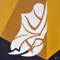 (ここは......）Study for Figure Against The Wall, 2015（キャンバスに油彩）