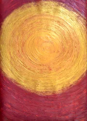 コントロール装置を太陽の中心にセットする》2014年（アクリル、紙）