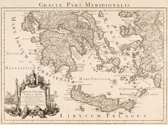 古代ギリシャとトルコの一部の地図 (彫刻)