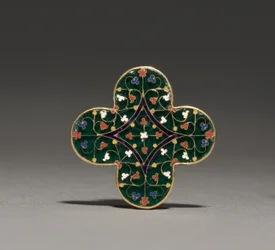 クアトリロベッド・プラーク 1300～1310年頃（金、半透明エナメル