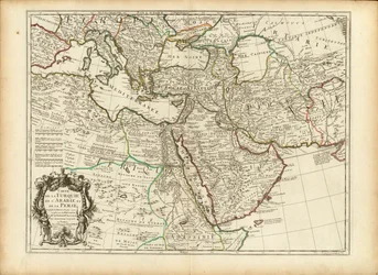 1701年ギヨーム・ドゥリスルによるオスマン帝国とペルシャ帝国の地図（トリミング済み）