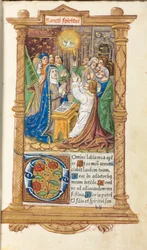 印刷時祷書（ローマ使用）：フォール58r 聖霊降臨祭