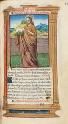 ローマ版時祷書：98r、洗礼者聖ヨハネ