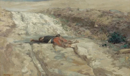 1870年の戦争の光景：戦場で死んだ兵士 1870年頃（油彩・キャンバス）