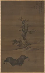 牧童と水牛の風景、1200 年代。