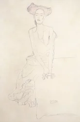 8月、若い女性、彼女の手で支えて、1908年