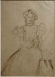 Portrait Sonja Knips-正面から椅子に座っている