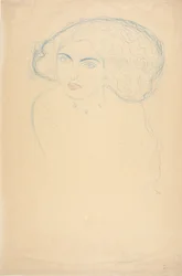 女の頭 1916年頃 （紙に色鉛筆）