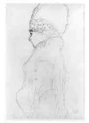 背の高い帽子の女性、1917年頃、