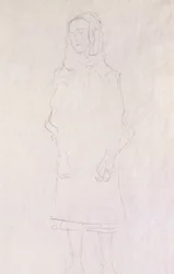 マダ・プリマヴェシ、1925年頃（光沢のある和紙に鉛筆）