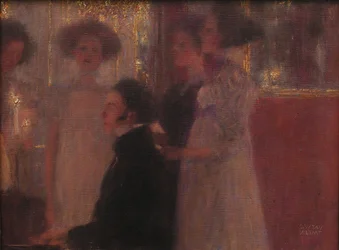 ピアノを弾くシューベルト（スケッチ）