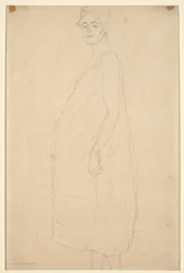 着飾った妊婦の習作 1915-16年頃 シミリ和紙に鉛筆