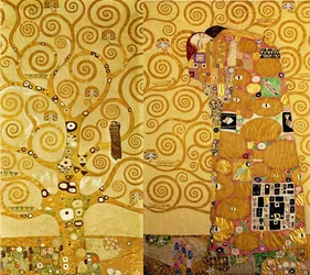 ストクレのフリーズ、詳細：生命の樹、1905-09年頃（テンペラ、厚紙）
