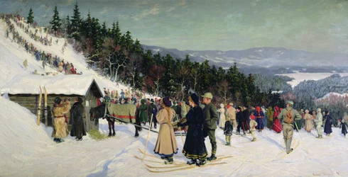 フィエルケンヒルでのスキー大会
