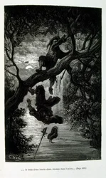 ピエール・テオフィル・ゴーティエ（1811-1872）による「Le Capitaine Fracasse」のギュスターヴ・ドレによるイラストフランス人、作家、詩人、画家、美術評論家。 ゴーティエはロマン主義の擁護者であり、ゴーティエの作品は分類が難しく、m の参考資料として残っています。