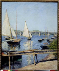アルジャントゥイユの帆船 ギュスターヴ・カイユボット（1848-1894）の絵画 1888年 日0.65x0.55 m パリ、オルセー美術館 - アルジャントゥイユの帆船。ギュスターヴ・カイユボット（1848-1894）による絵画 1888年 0.65×0.55m。オルセー美術館（パリ