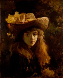 少女の肖像 絵画 ギュスターヴ・クールベ（1819-1877） 1872年 おぼろげに 73x60 cm ウィーン、美術史博物館、Neue Galerie in der Stallburg