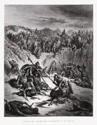 イシュ＝ボシェトとダビデの戦闘兵、ドーレ聖書からの挿絵