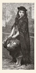 ギュスターヴ・ドーレの作品にちなんだフラワーガール。ギュスターヴ・ドーアの生涯と回想』（1885年刊）より。