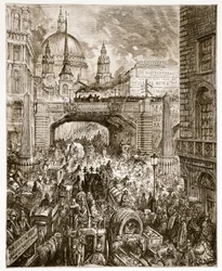 ウィリアムブランチャードジェロルド（1826-94）のパブによって書かれた「ロンドン、巡礼」からのルートゲートヒル。 1872