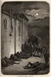 ハエンのリレーでの一夜。Gustave Dore (1832-1883)が1862年にCh.Davillierと行ったスペイン旅行を説明するために描いたもの。エドゥアール・シャルトン編『世界一周』に掲載されている図版