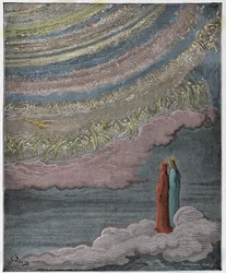 天国篇、第28歌：きらめく天の群衆、ダンテ・アリギエーリ著『神曲』所収の挿絵、1885年