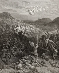 1097年のニカイアの戦い。JFの「Bibliotheque des Croisades」のイラスト。ミショー、1877