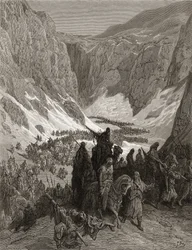 ユダヤ山脈のキリスト教軍、JFの「Bibliotheque des Croisades」のイラスト。ミショー、1877（リソ）
