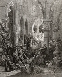 十字軍はカエサレアの住民を虐殺し、イラストはJFの「Bibliotheque des Croisades」から。ミショー、1877