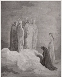 神曲』（La Divina Commedia, La Divine Comedie）、『パラダイス』、カント26。聖ヨハネがダンテに愛について問う - ダンテ・アリギエリ（1265-1321）作 - ギュスターヴ・ドーア（1832-1883）絵