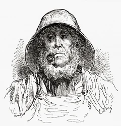 ギュスターヴ・ドーレの素描による「マルセイユの船乗り」。ギュスターヴ・ドールの生涯と回想』（1885年刊）より。