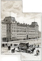 Näkymä poliisilaitoksesta quai des golfevres -kadulla, Pariisi Gustave Fraipontin (1849-1923) piirustus Saint-Juirsista