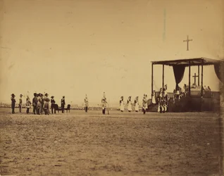 [シャロン収容所における皇帝臨席の軍事ミサ（Le messe militaire...Camp de Chalons...presence de l
