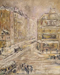 雪の下のクリニャンクール通り、1924年
