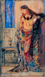 「トイレ」 オリエンタリズム、ネグリジェを着た若い女性 - 絵画 ギュスターヴ・モロー (1826-1898) 1885-1890 ブリヂストン美術館、東京