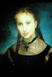 モンフォール伯爵夫人」（油彩・キャンバス）