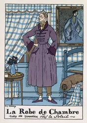 男性用ガウン、雑誌「ムッシュー」のイラスト、パブ。 1921年3月（ポチョワールプリント）