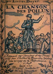 ポイラスの歌、共和国軍でルシアン・ボワイエによって書かれ歌われた歌と詩のコレクション、フランシス・サラベール、パリから出版（カラー写真）