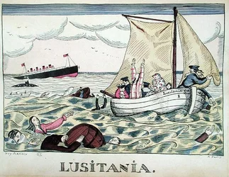 ルシタニア号の沈没、1915 年 5 月 7 日 (カラー リソ)