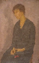花を持つ女性