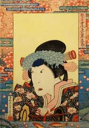 Kabuki actor Onoe Kikugorô III as Shizuka Gozen, 1830.