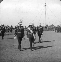 1912年インド国デリーのRグリムストン准将とジョージ5世王1865-1936