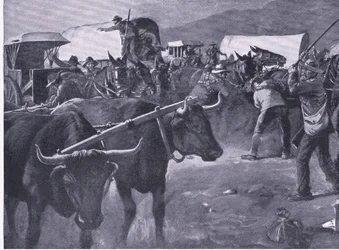 急いでいるスパン、イラスト「After Pretoria：The Guerilla War、1902」