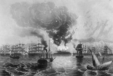 チャールズネイピア提督によるサンジャンダクレの砲撃、1840年11月3日、c1857。