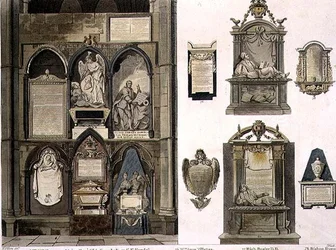 詩人コーナーの西側、ウェストミンスター寺院からのプレート25、J。ブラック（fl.1791-1831）pubによって刻まれました。ルドルフ・アッカーマン（1764-1834）1811（アクアチント）
