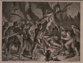 1792年9月の刑務所での虐殺、ジャンバティストシャルルカルボノー（b.1815）によって彫刻